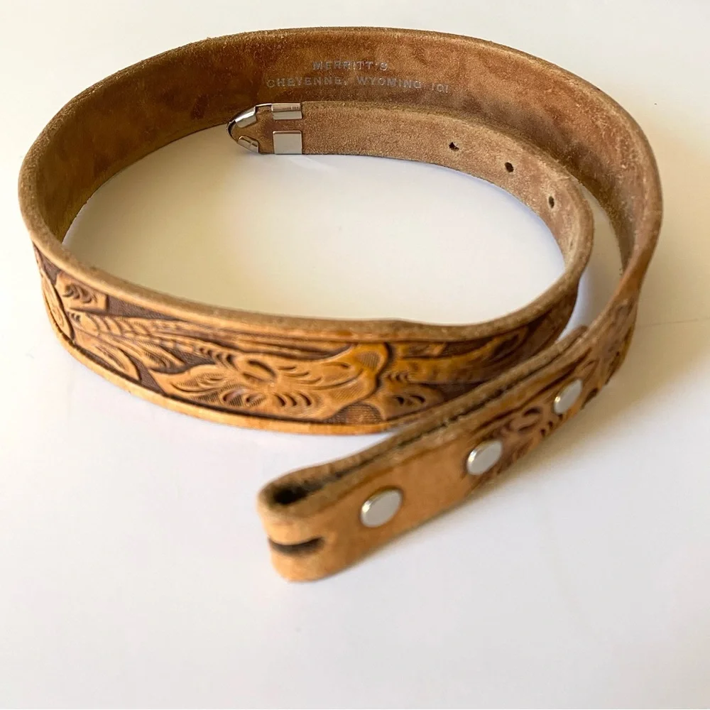 Merrit’s Leather cowboy western boys belt 26